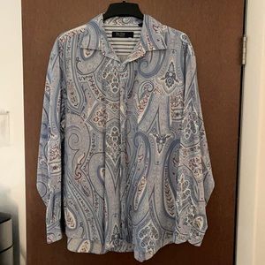 Nat Nast XL 100% cotton blue paisley shirt